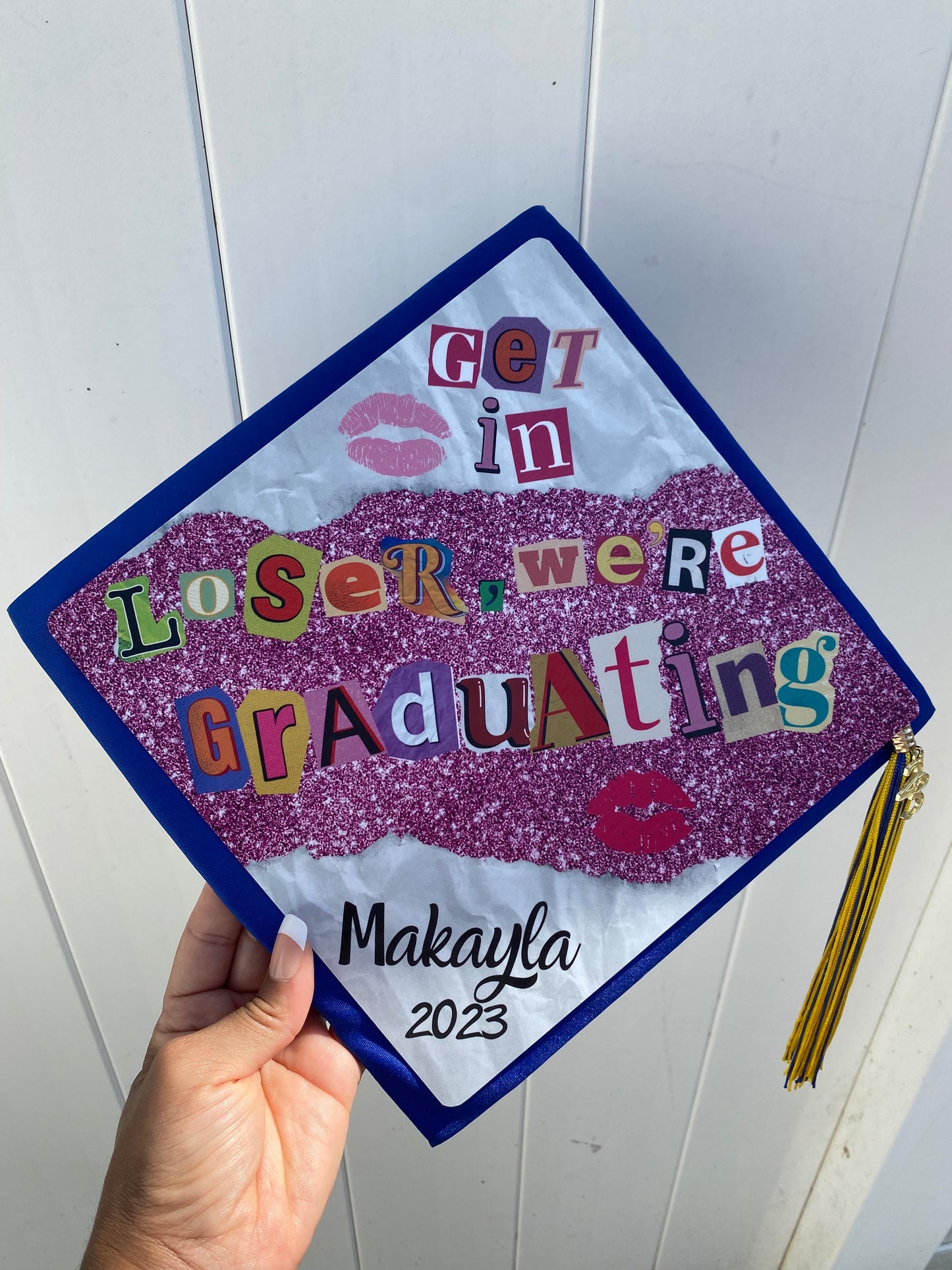 Mean girls Grad Cap Topper| Digital Download | "Get in Loser" | Graduation Cap Design Topper